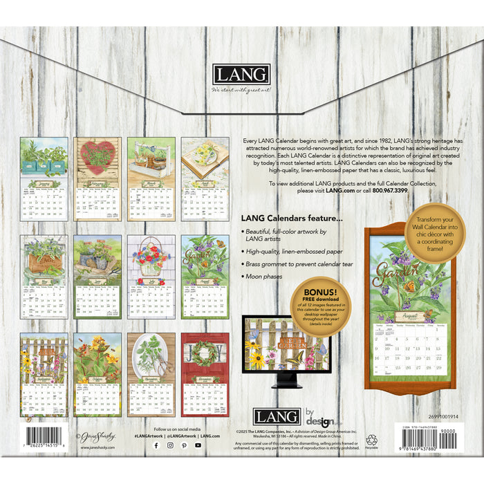 Herb Garden 2026 Large Wall Calendar