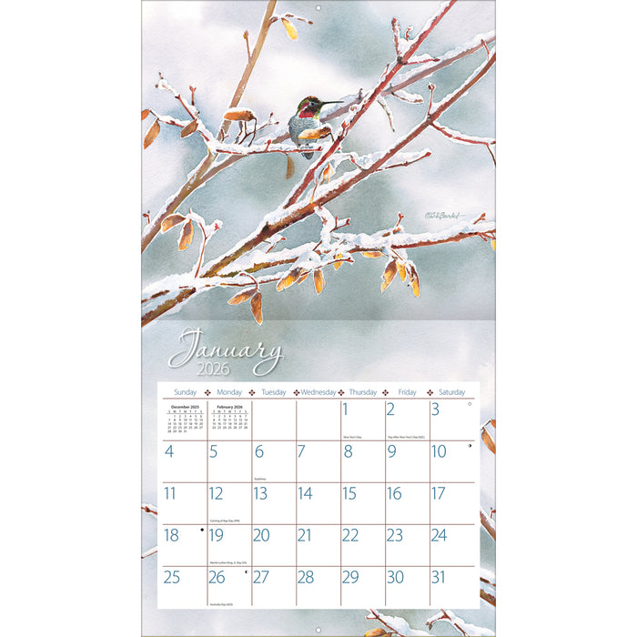 Hummingbirds 2026 Large Wall Calendar