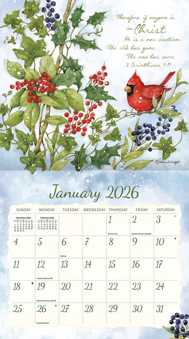 Nature's Grace 2026 Large Wall Calendar