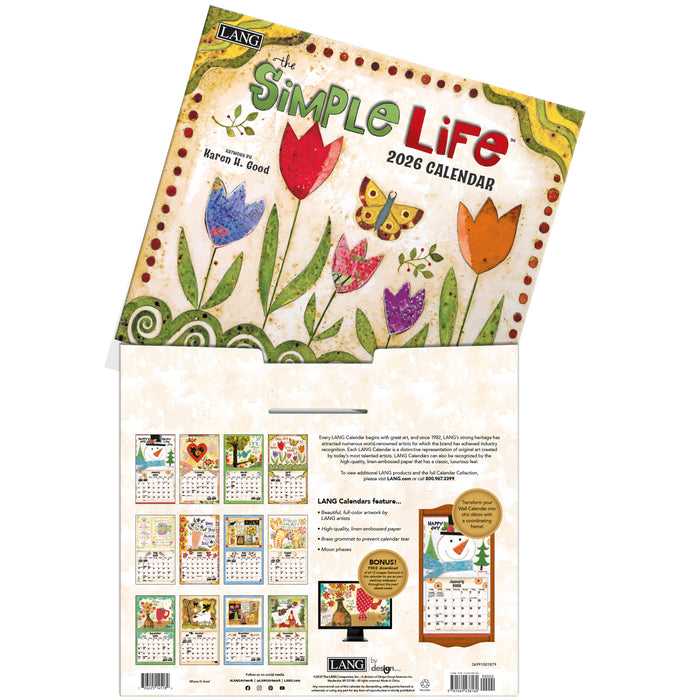 Simple Life 2026 Large Wall Calendar