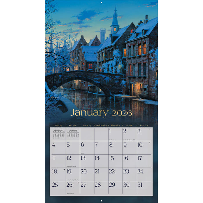 Around The World with Bonus Print 2026 Large Wall Calendar