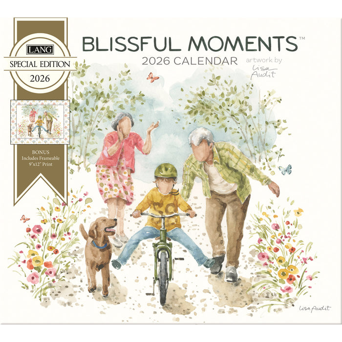 Blissful Moments with Bonus Print 2026 Large Wall Calendar