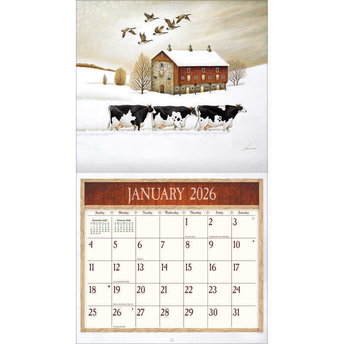 Cows Cows Cows with Bonus Print 2026 Large Wall Calendar
