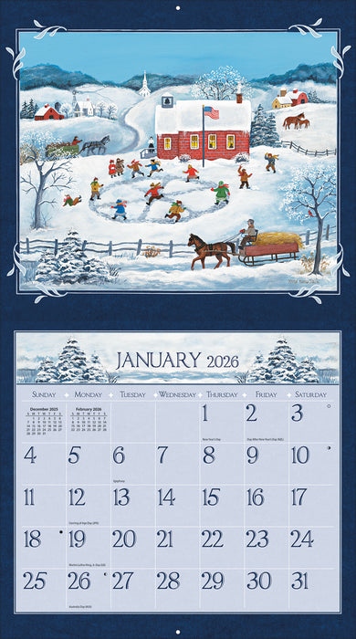 Lang Folk Art with Bonus Print 2026 Large Wall Calendar