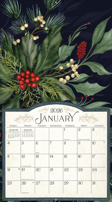 Midnight Garden with Bonus Print 2026 Large Wall Calendar