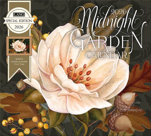 Midnight Garden with Bonus Print 2026 Large Wall Calendar