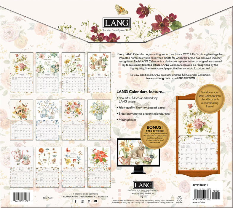 Watercolor Seasons 2027 Large Wall Calendar