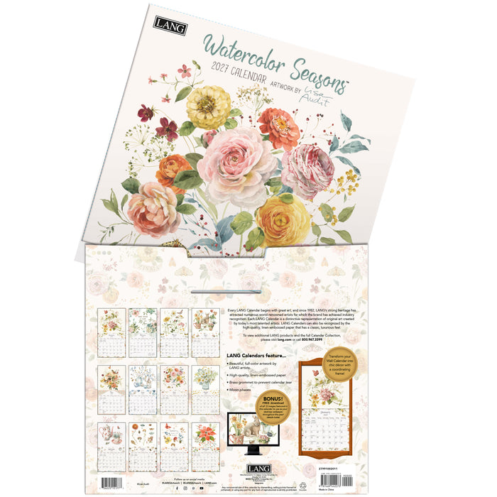 Watercolor Seasons 2027 Large Wall Calendar