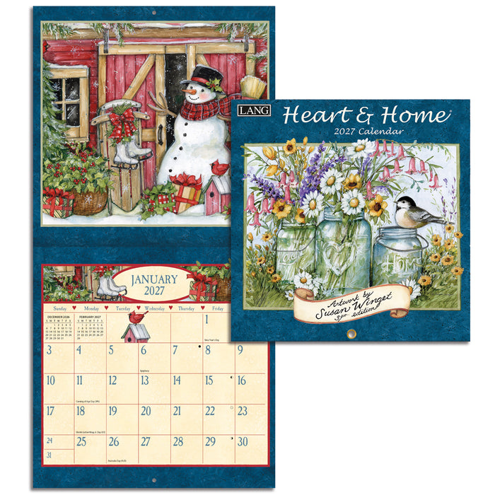 Heart and Home 2027 Mini Wall Calendar