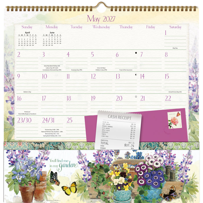 Note Nook Botanical Gardens  2027 Square Wall Calendar