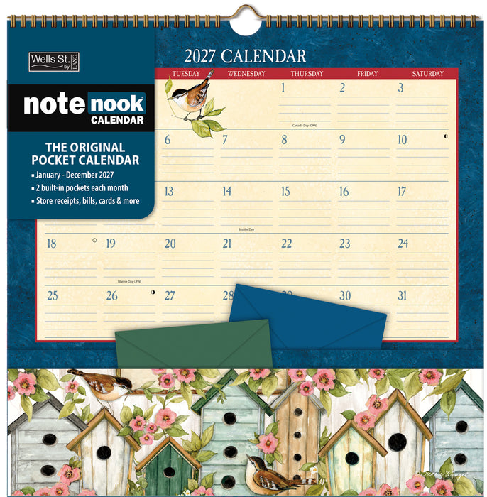 Note Nook Heart & Home 2027 Square Wall Calendar