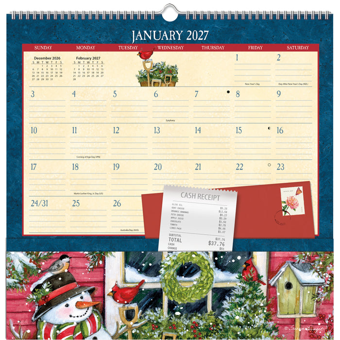 Note Nook Heart & Home 2027 Square Wall Calendar
