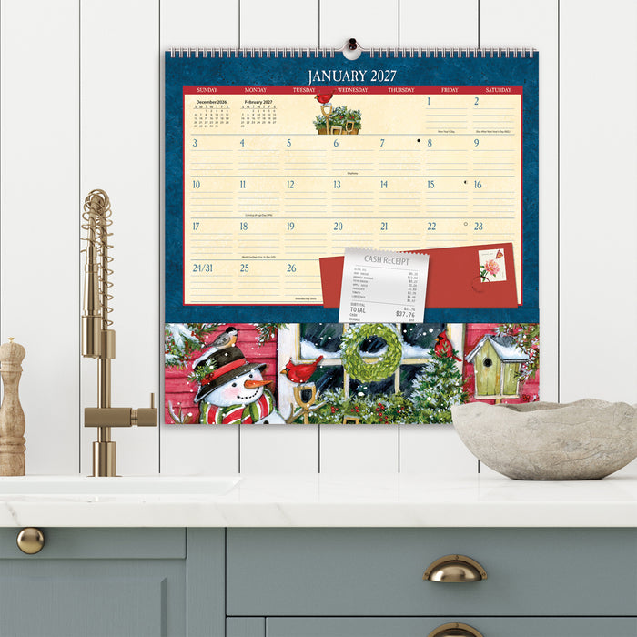 Note Nook Heart & Home 2027 Square Wall Calendar