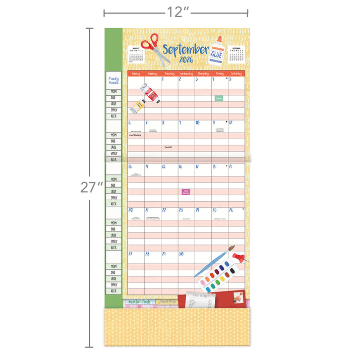 Family Plan It Plus 2027 Large Wall Calendar