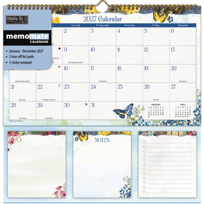 Memomate Botanical Gardens  2027 Square Wall Calendar