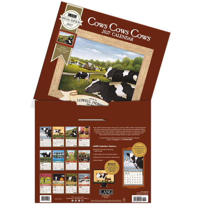Cows Cows Cows Special Edition 2027 Large Wall Calendar