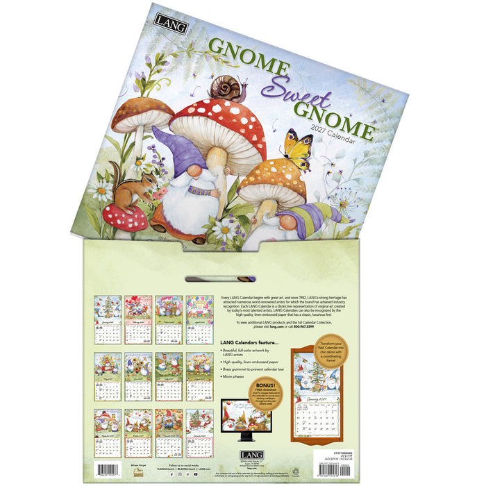 Gnome Sweet Gnome Special Edition 2027 Large Wall Calendar