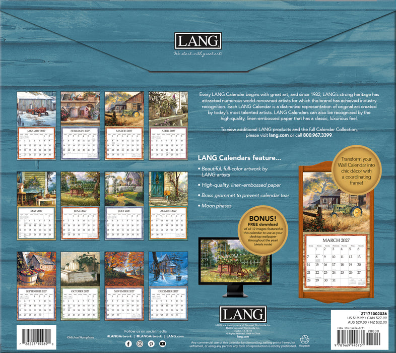 Simple Country Special Edition 2027 Large Wall Calendar (Online Exclusive)