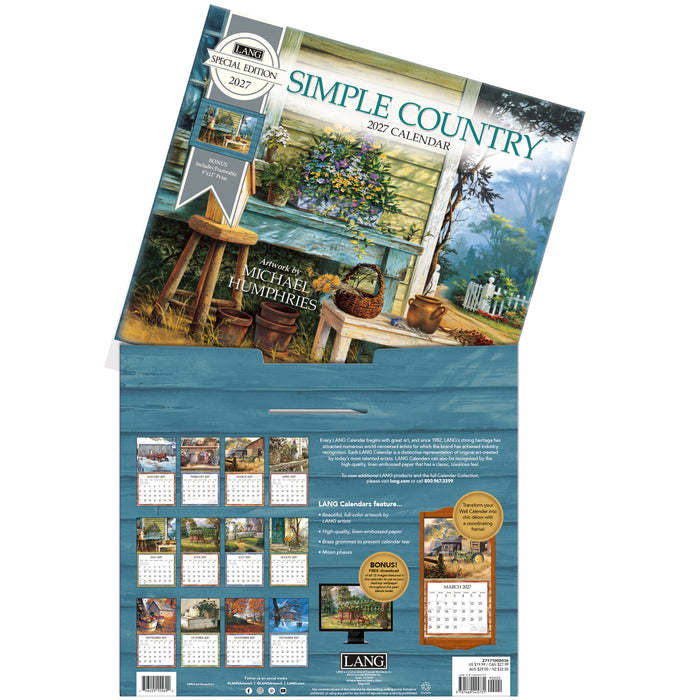 Simple Country Special Edition 2027 Large Wall Calendar (Online Exclusive)