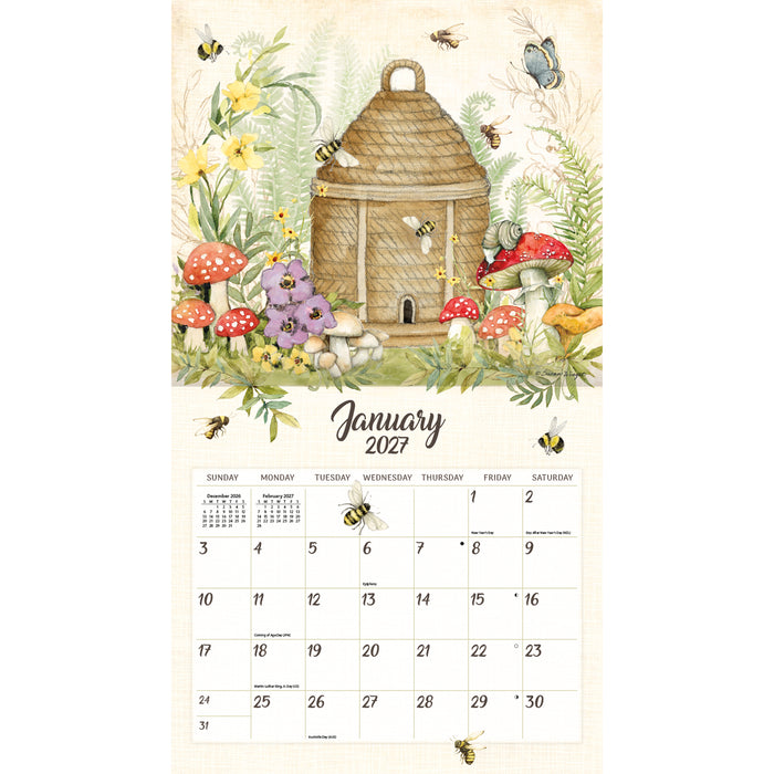 Bees in Bloom Special Edition 2027 Large Wall Calendar