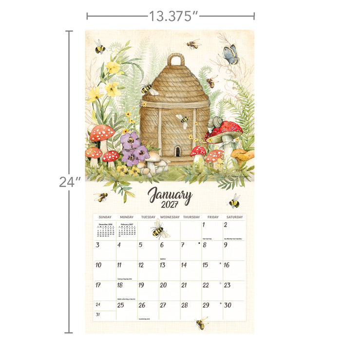 Bees in Bloom Special Edition 2027 Large Wall Calendar