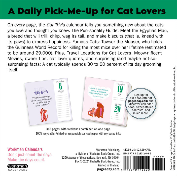 2025 Cat Trivia Page-A-Day Calendar