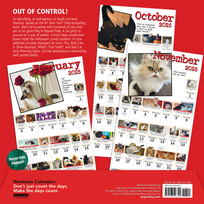 2025 Bad Cat Wall Calendar