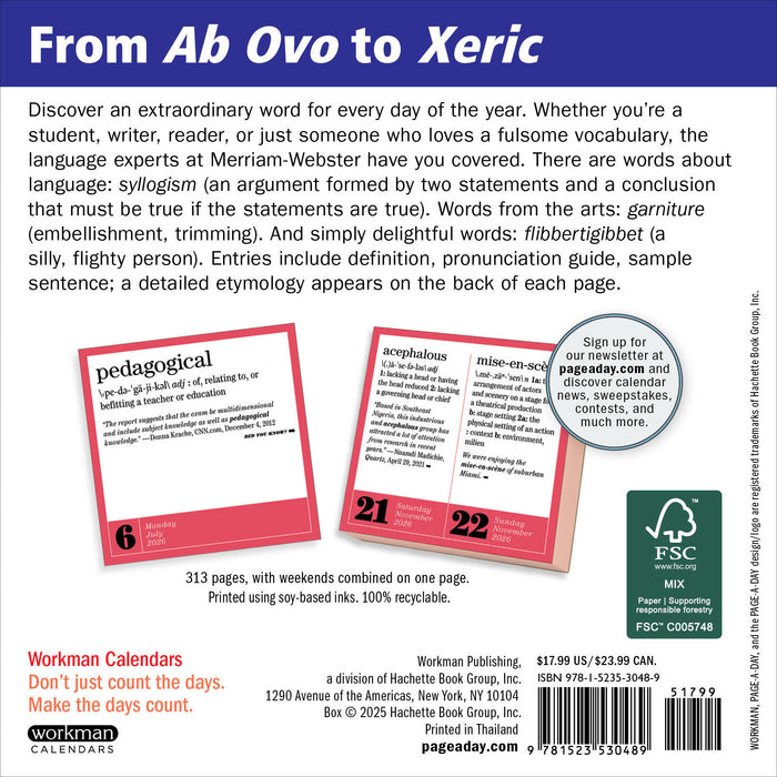 365 New Words A Year 2026 Page-A-Day Calendar