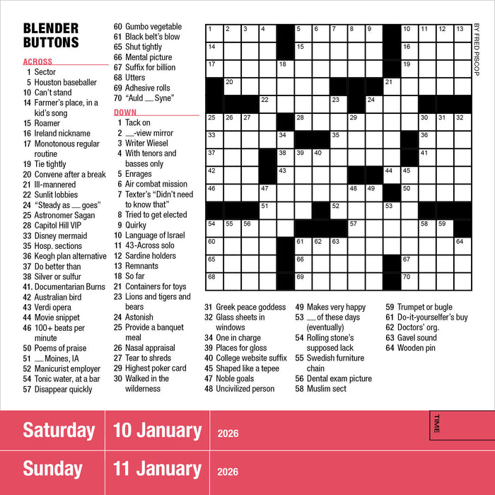 Mensa 10 Minute Crossword Puzzles 2026 Page-A-Day Calendar