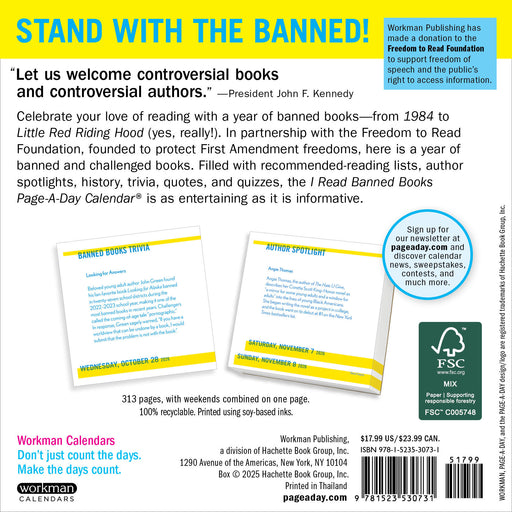 Banned Books 2026 Page-A-Day Calendar (Online Exclusive)