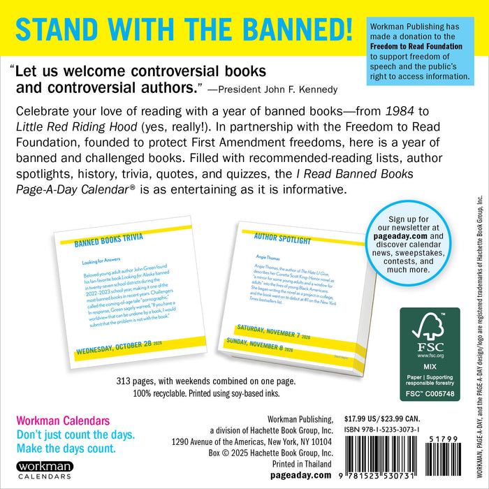 Banned Books 2026 Page-A-Day Calendar (Online Exclusive)