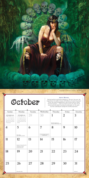 Boris Vallejo and Julie Bell's Fantasy 2026 Square Wall Calendar