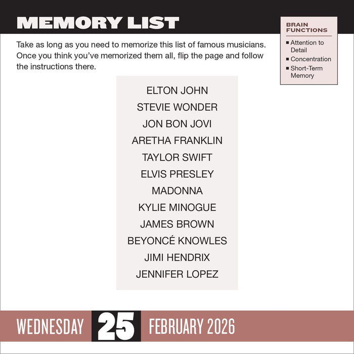 Brainpower Puzzles 2026 Page-A-Day Calendar