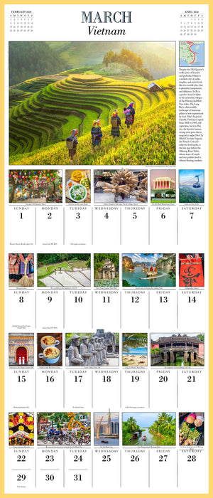 1000 Places To See Before You Die 2026 Square Wall Calendar