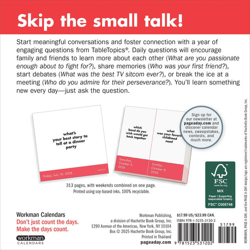 TableTopics Question a Day 2026 Page-A-Day Calendar (Online Exclusive)