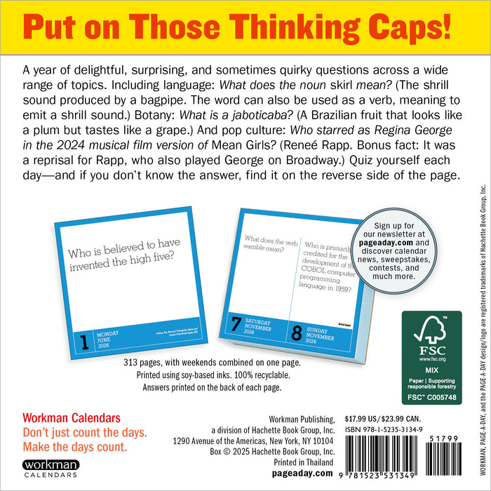 365 Days of Amazing Trivia 2026 Page-A-Day Calendar