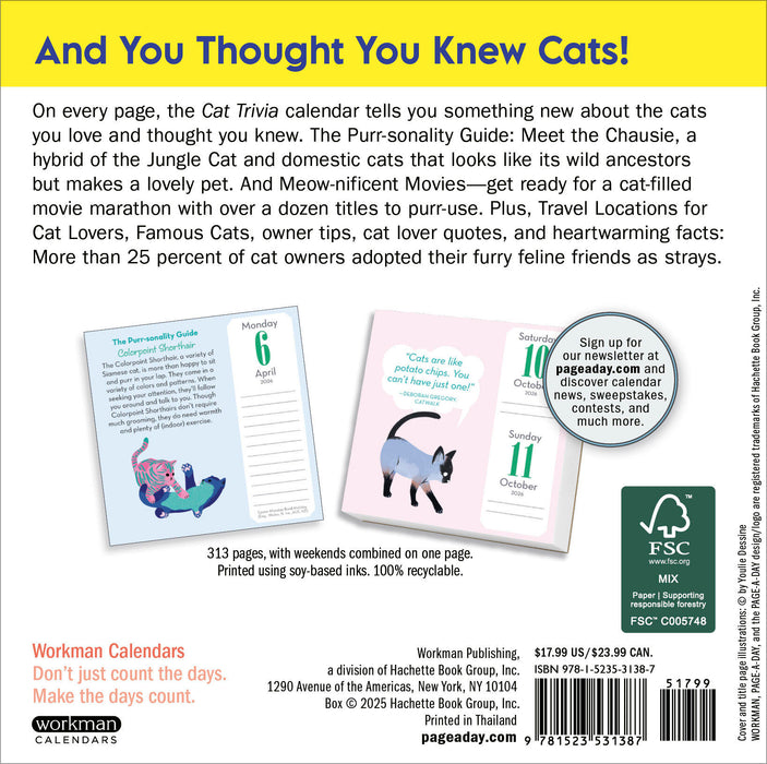 Cat Trivia 2026 Page-A-Day Calendar
