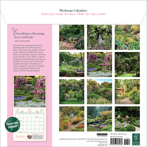 Secret Garden 2026 Square Wall Calendar