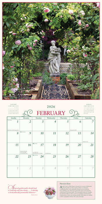 Secret Garden 2026 Square Wall Calendar