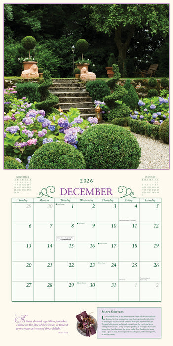 Secret Garden 2026 Square Wall Calendar
