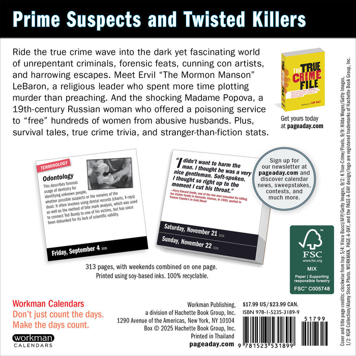 Year of True Crime 2026 Page-A-Day Calendar