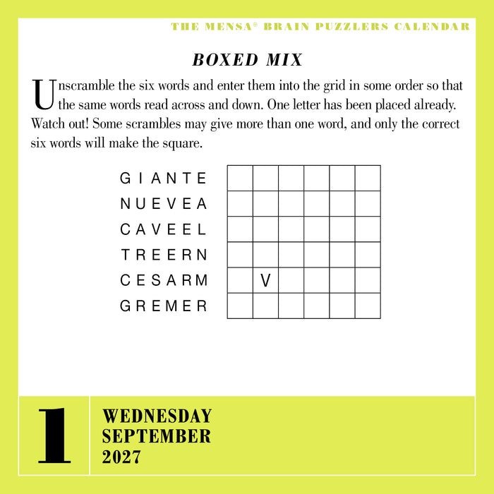 Mensa 365 Brain Puzzlers 2027 Page-A-Day Calendar