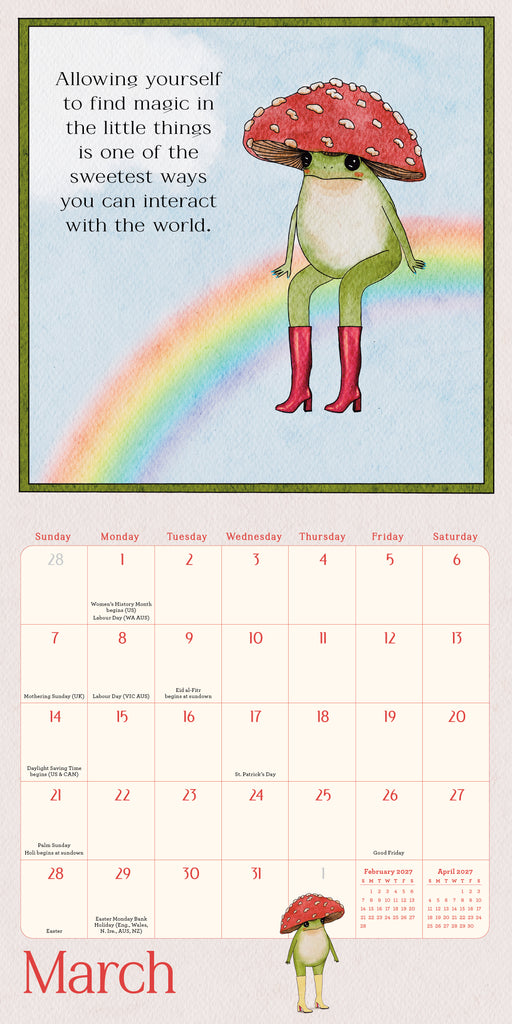 Little Frog's Guide to Self Care 2027 Mini Wall Calendar
