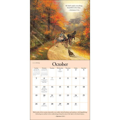 2025 Thomas Kinkade Gardens of Grace with Scripture Wall Calendar