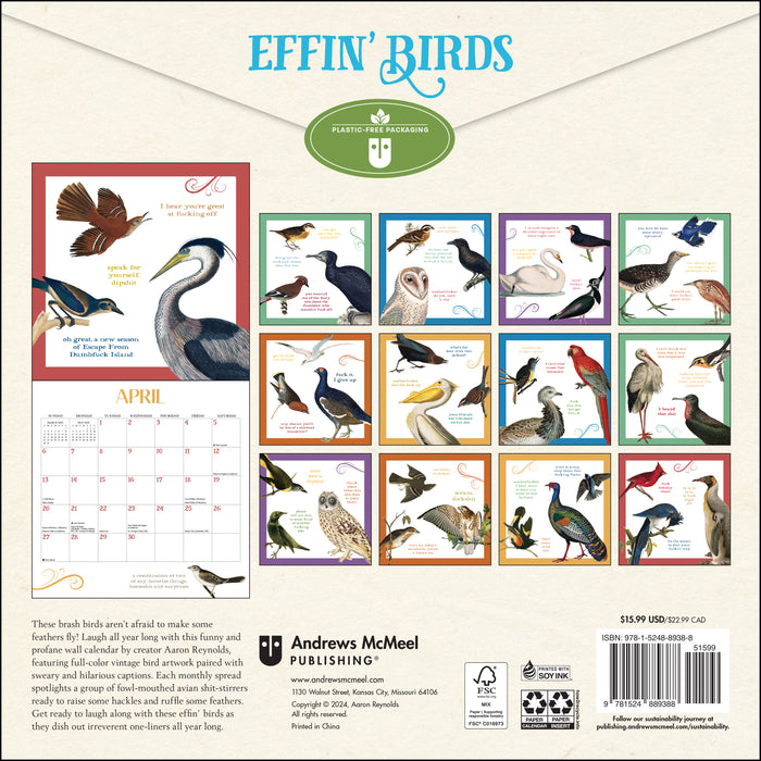 2025 Effin' Birds Wall Calendar