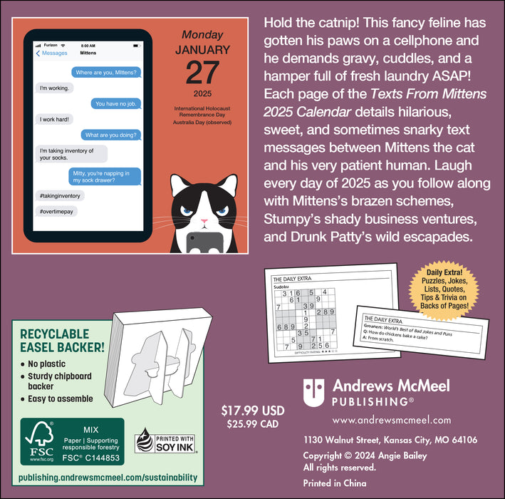 2025 Texts from Mittens the Cat Page-A-Day Calendar