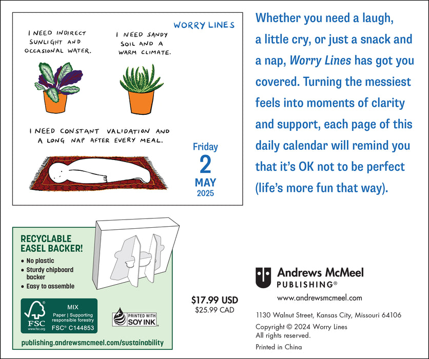 2025 Worry Lines Page-A-Day Calendar by  Andrews McMeel Publishing from Calendar Club