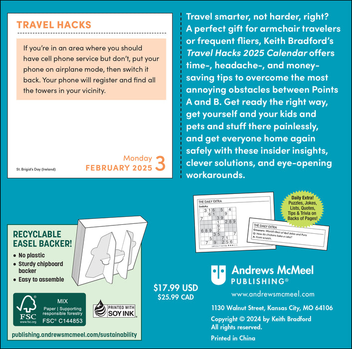 2025 Travel Hacks Page-A-Day Calendar (Online Exclusive)