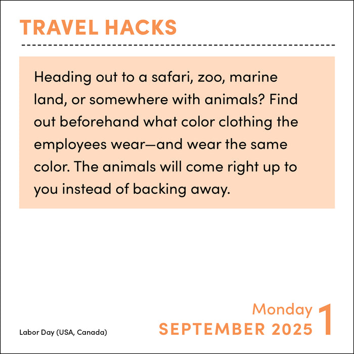 2025 Travel Hacks Page-A-Day Calendar (Online Exclusive)