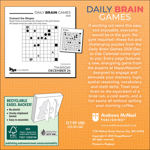 Daily Brain Games 2026 Page-A-Day Calendar